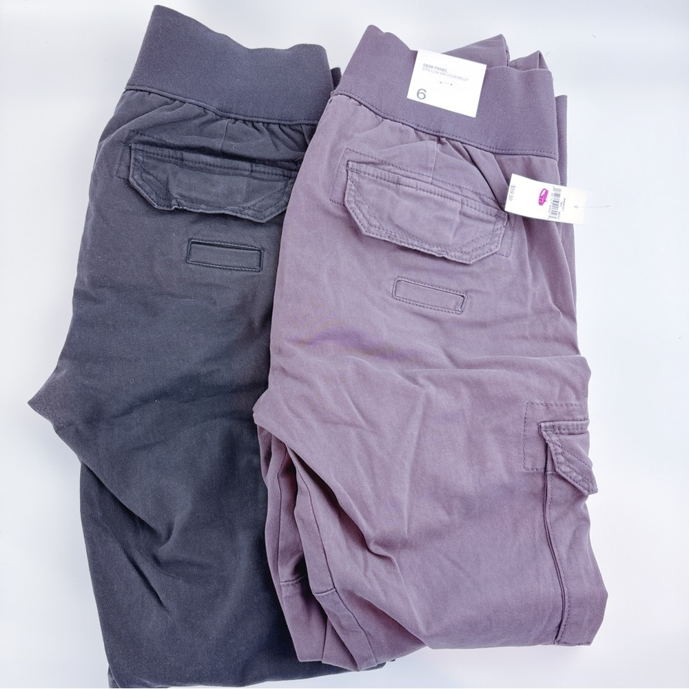 Gap Maternity Stretch Cargo Pants Set Of 2 Brand New
